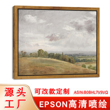 跨境热销复古风景卧室挂画餐厅外框画北欧高清抽象喷绘客厅装饰画