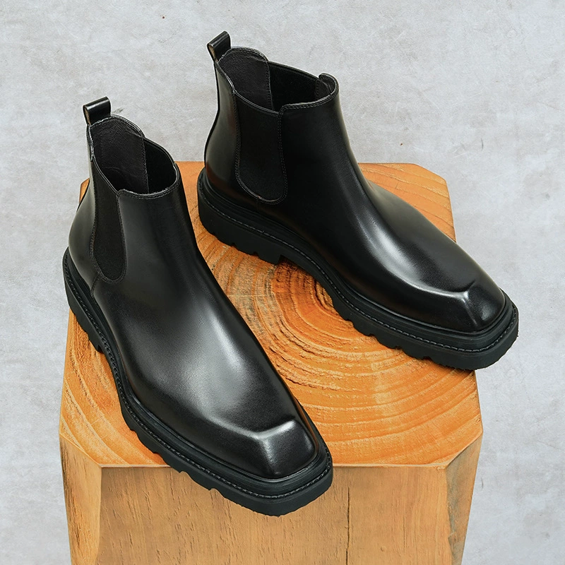 Высокие британские осенние и зимние мужские сапоги Martin Chelsea сапоги мужские кожаные толстые подошвы ретро мужские туфли короткие сапоги прилив