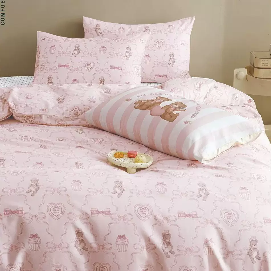 纯棉布料 儿童卡通服装面料 全棉床品印花棉布 斜纹碎花diy布批发