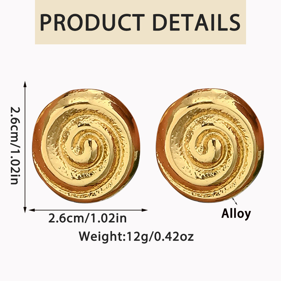 Minimalist Round Hammered Non-pierced Ear Clips For Women_voghion.com