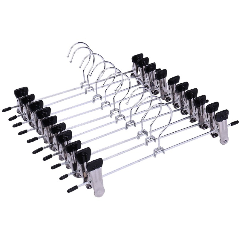 Clips para pantalones galvanizados, almacenamiento multifuncional, perchas de acero inoxidable para el hogar, perchas antideslizantes que no dejan marcas, perchas de metal, pinzas para falda al por mayor