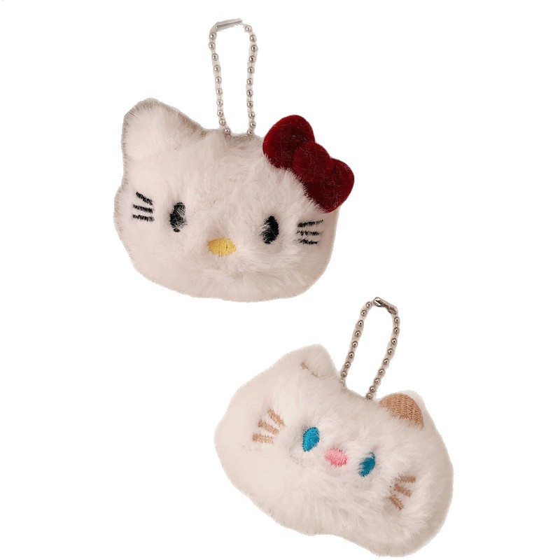 Red de celebridades lindo gatito de felpa llavero colgante muñeca de dibujos animados bolso escolar decoración bolso teléfono móvil cadena