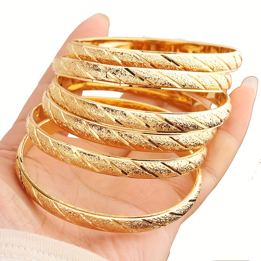 Vacuum Plating 18K Real Gold Plated Solid Color Copper Simple Style Copper Bangle display picture 6