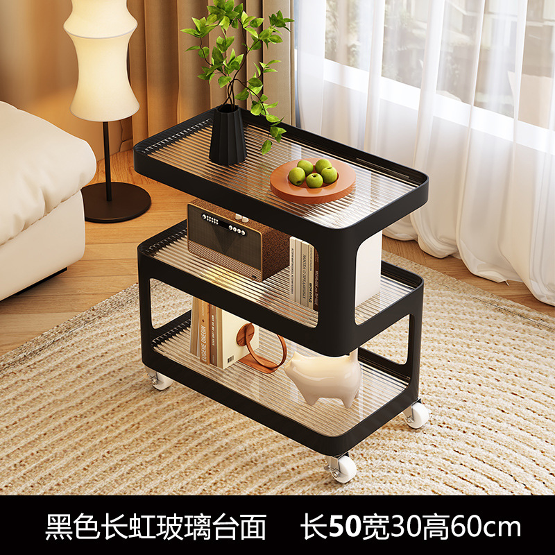 [업그레이드 모델] 나이트 블랙 + 50*30cm Changhong 유리 + 센서 라이트 스트립 [브레이크 유니버설 휠]