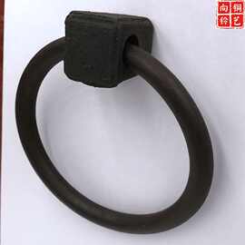 中式仿古黄铜配件四合院寿字铸铁环把手铸铁兽头拉手大门环拉手