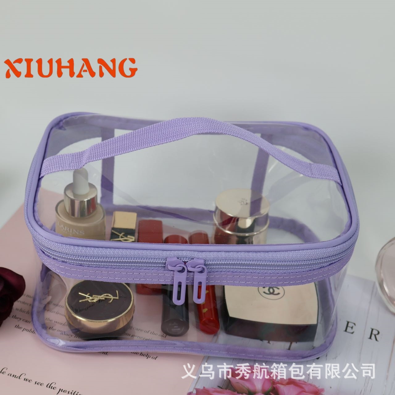 Bolsa de cosméticos de pvc transparente bolsa de lavado impermeable de viaje de gran capacidad bolsa de almacenamiento portátil multifuncional color macaron