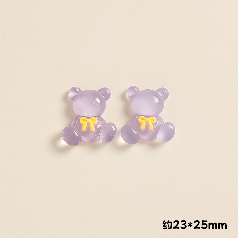 透明蝶ネクタイ目のないクマ樹脂アクセサリー携帯電話ケース diy 装飾アクセサリー水カップパッチ素材卸売|undefined