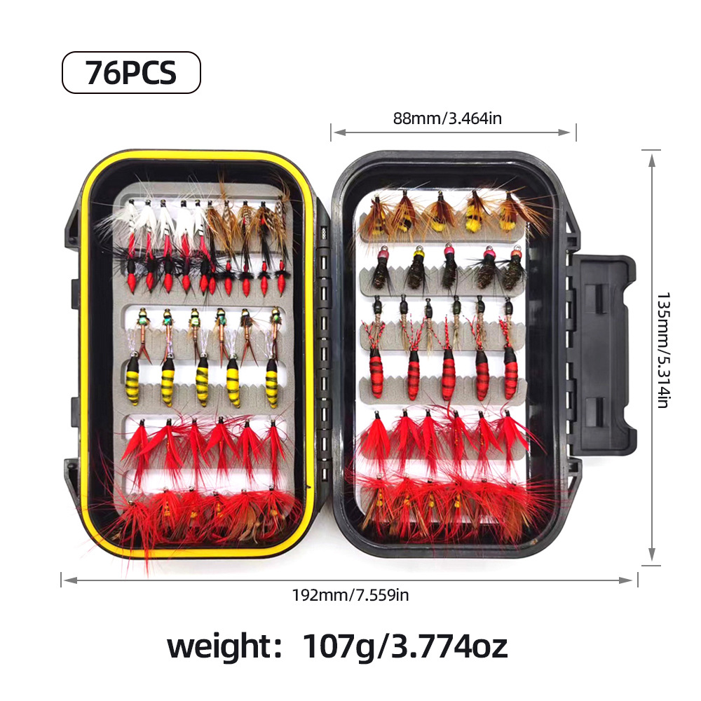 Señuelo de pesca con mosca simulada, juego completo de anzuelos flotantes, cebo de pesca biónico, anzuelo de cebo suave para lanzar.