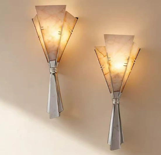 Wall Sconce stainless steel — Modern minimalist crystal wall lamp, 29×9×29 cm, light-luxury style