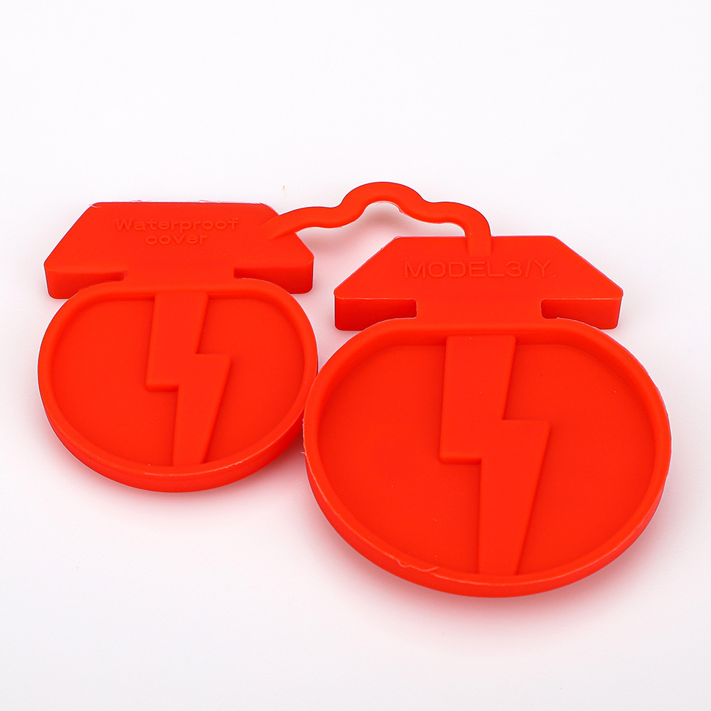 Suitable for Tesla Model 3/Y/Yl Charging Port Cover Silicone Modification Dust Cover Protective Cover Magnetic Protection