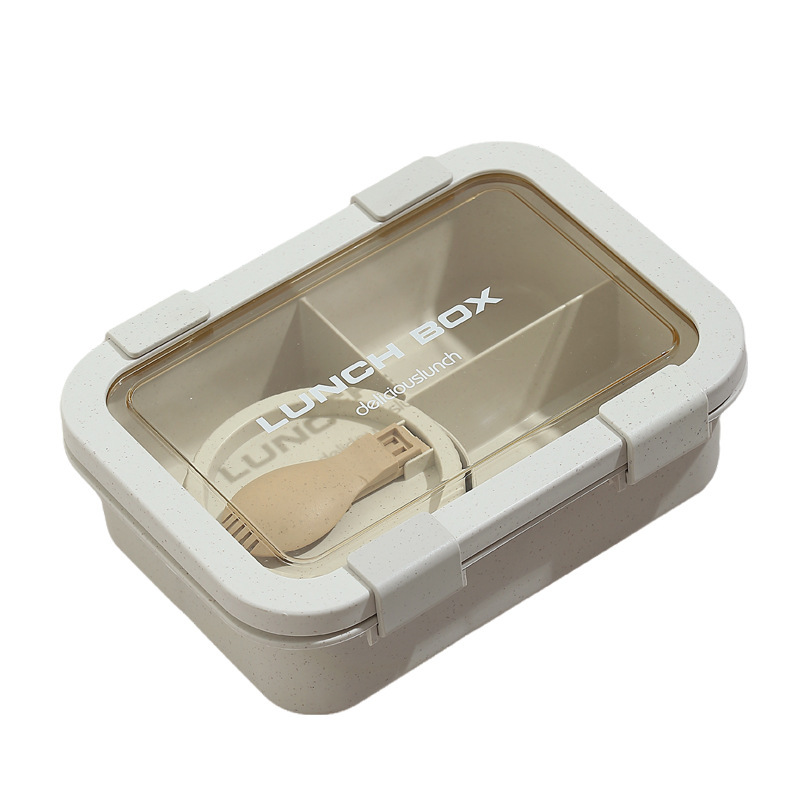 サラリーマンプラスチック分格弁当箱電子レンジ加熱学生カードランチ弁当箱スープ付き食器弁当箱|undefined
