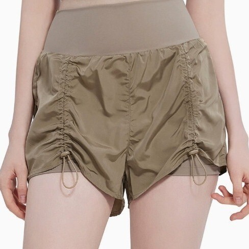 High-Waisted Sports Shorts for Women, Spring and Summer Outdoor Fake Two-Piece Anti-Exposure Running Yoga Clothes, Loose Slimming Fitness Pants