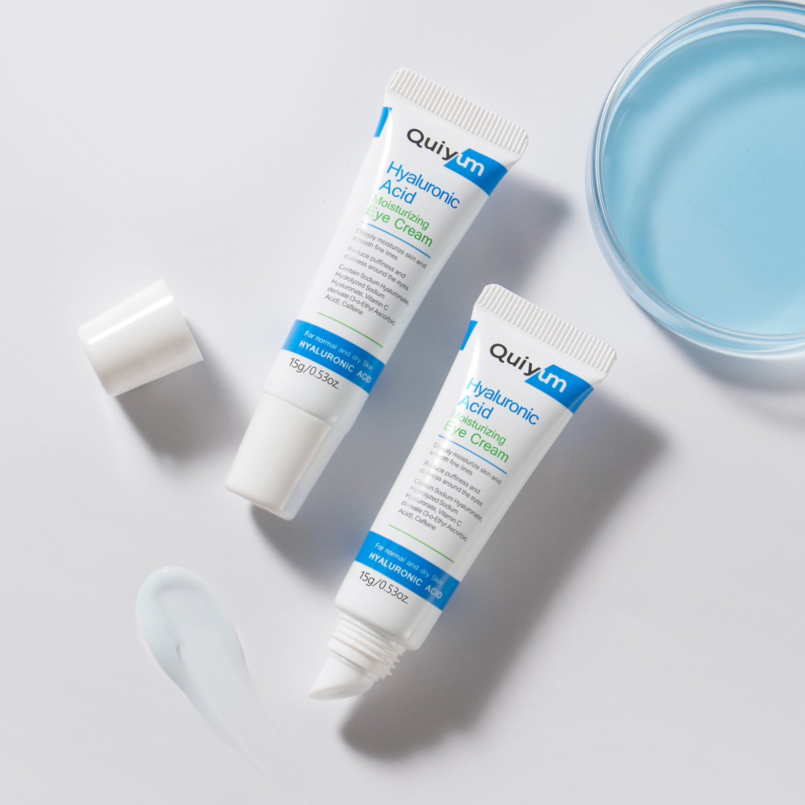 Cross-border QUIYUM Hyaluronic Acid Eye Cream 15g hydrating, moisturizing and brightening skin tone manufacturer's skin care products wholesale undefined