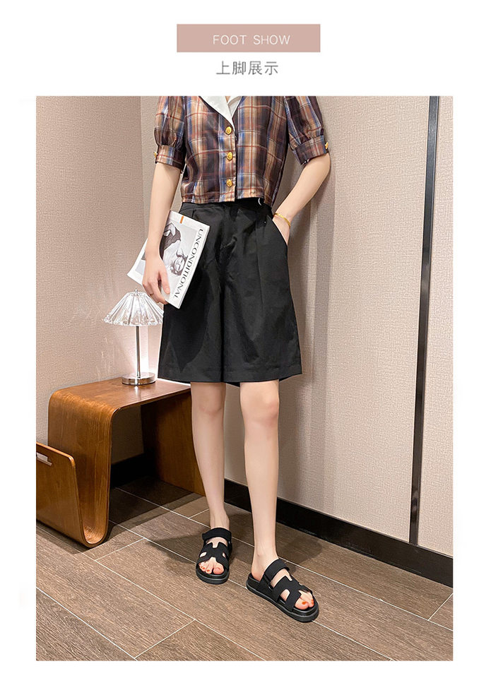 Dép sandal nữ quai ngang xỏ ngón đế dày, khóa dán tiện lợi, đi ngoài mùa hè — Màu trắng, Màu đen, Xanh denim phối nâu, Xanh mực ghép Hồng chi tiết 14