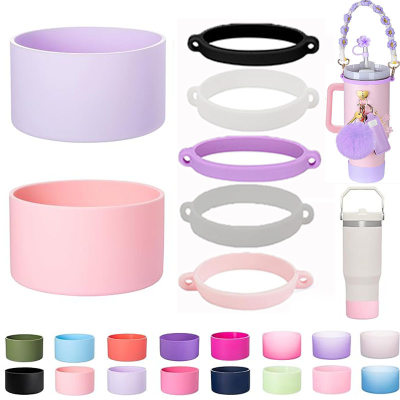 现货硅胶杯套玻璃杯马克太空杯保护套防烫防滑硅胶保温杯套装批发