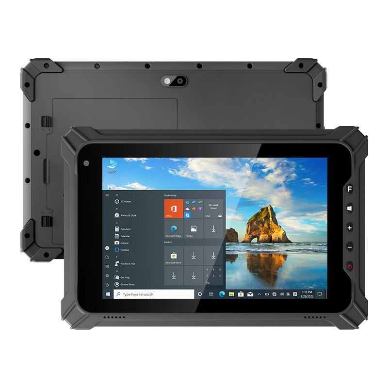 Ventas transfronterizas calientes de 8 pulgadas tres tabletas 4G tarjeta 2D escaneado NFC robusto tabletas de ventanas
