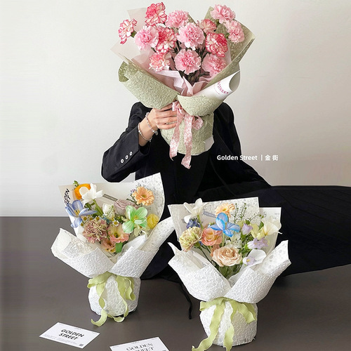 Handmade water rock paper wrinkled art paper crepe paper flower wrapping paper high-end flower wrapping paper flower shop wholesale