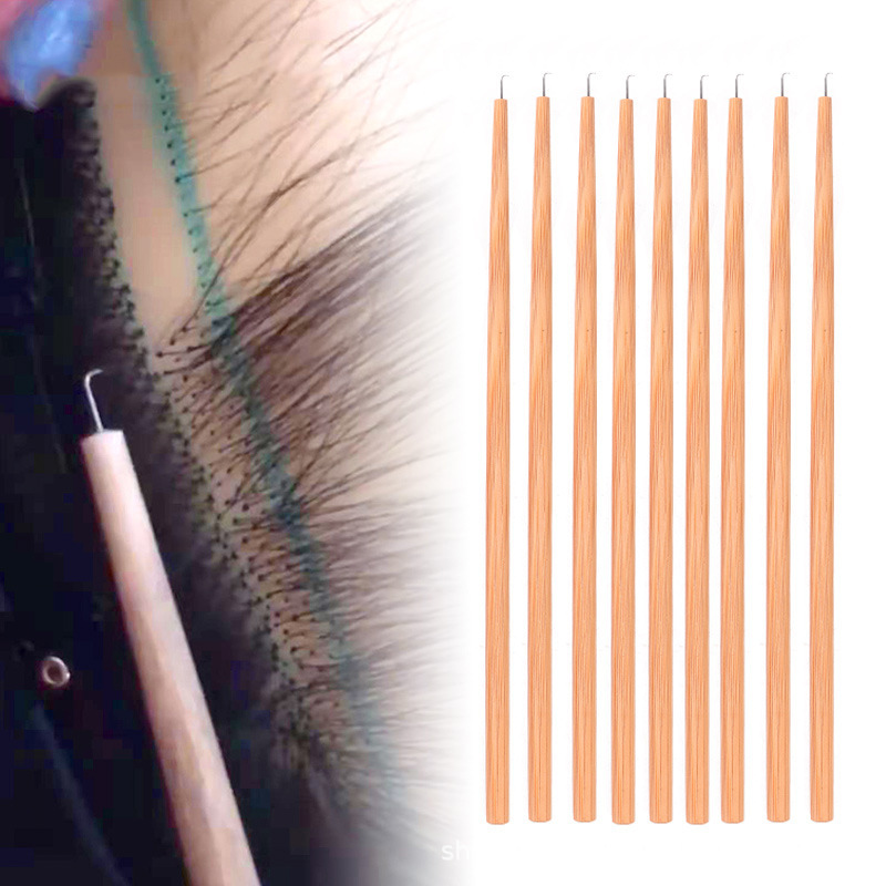 Practice Crochet with Wooden Handle, Wig Accessories, Crochet Hook for Beauty Bangs, Beard Net, Wooden Handle for Hair Weaving and Styling Practice Crochet with Wooden Handle, Wig Accessories, Crochet Hook for Beauty Bangs, Beard Net, Wooden Handle for Hair Weaving and Styling