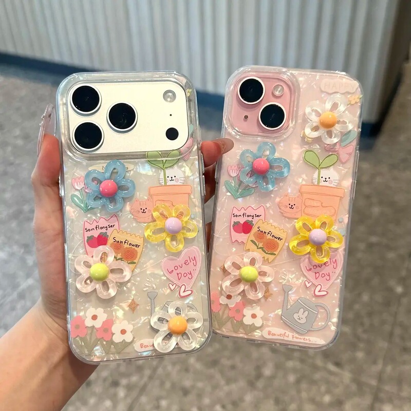 Three-Dimensional Colorful Flower Shell Pattern Mobile Phone Case Suitable for iPhone 17 Promax Anti-Fall Apple 16 Protective Case Wholesale Three-Dimensional Colorful Flower Shell Pattern Mobile Phone Case Suitable for iPhone 17 Promax Anti-Fall Apple 16 Protective Case Wholesale
