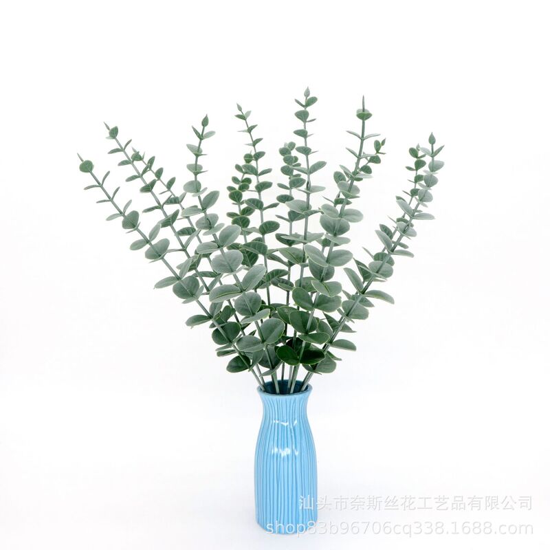 Cross-border simulation of eucalyptus leaf single money leaf artificial eucalyptus leaf home decoration bouquet with grass artificial flowers
