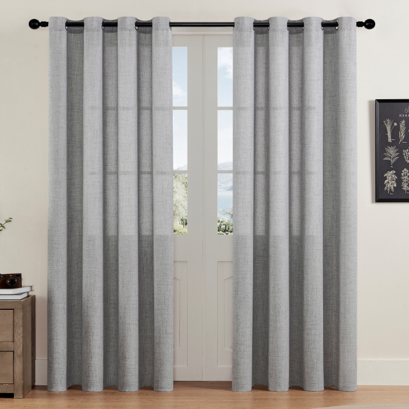 Comercio exterior arco iris lino sólido cortinas dormitorio sala de estar balcón Amazon cortinas fabricantes al por mayor