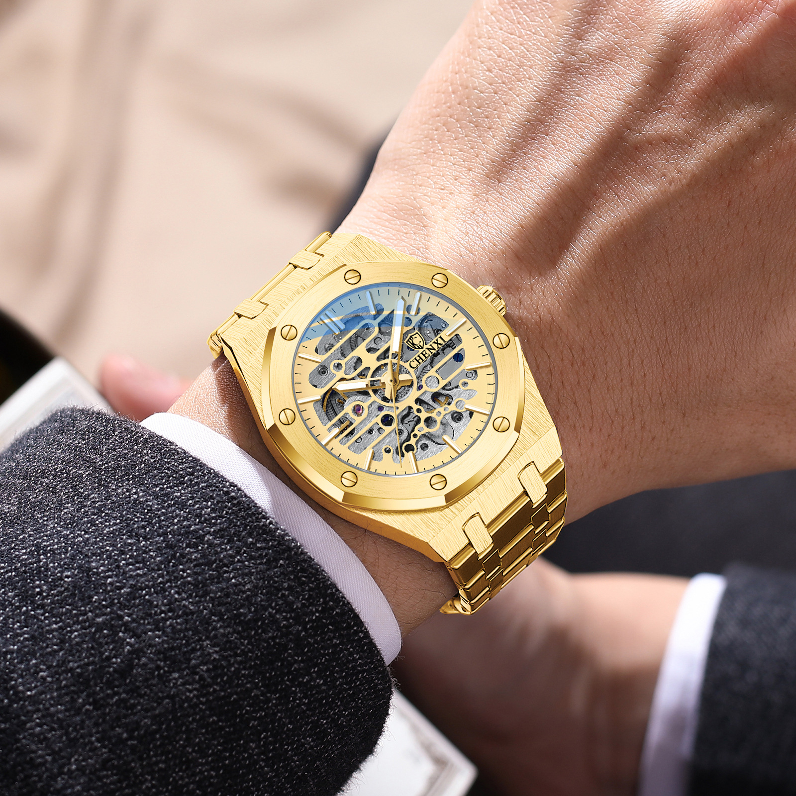 Orologio uomo automatico meccanico stile scheletrato_voghion.com
