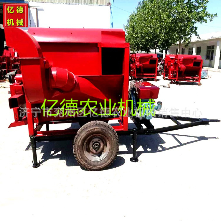 葫芦岛热销柴油机带动 小麦谷子高粱脱粒机新款45型稻麦脱粒机
