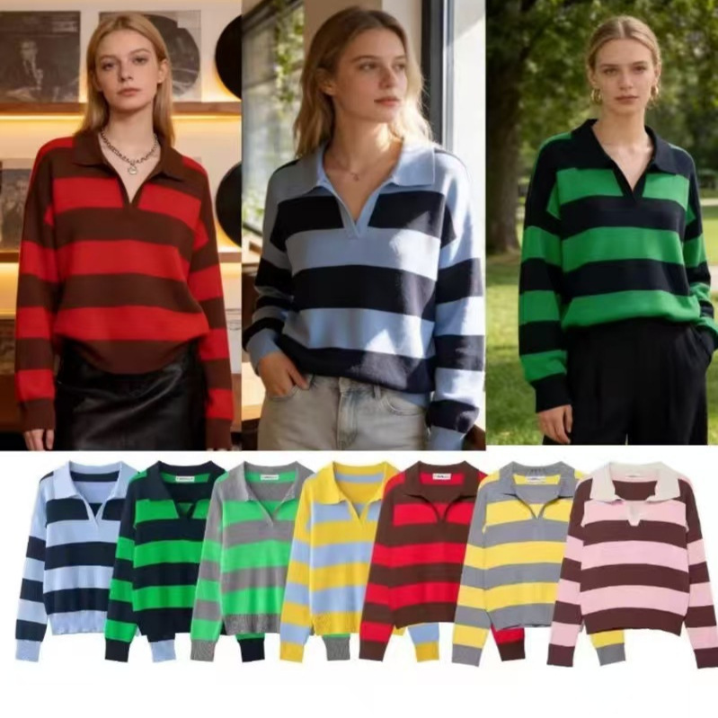 autumn multicoloured knitted sweater