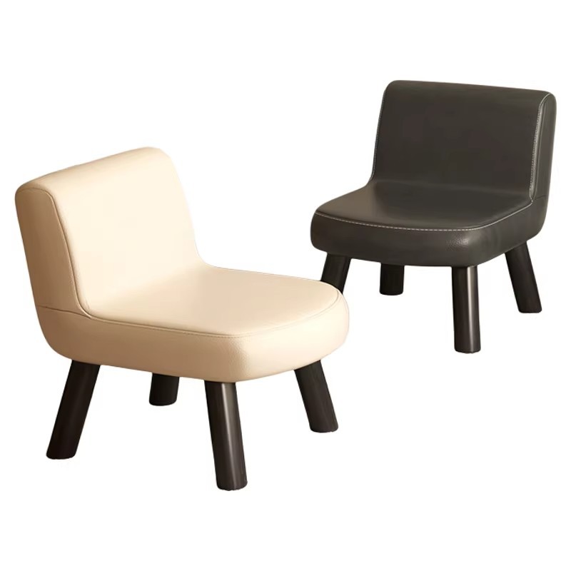 Taburete pequeño sala de estar casera respaldado sofá silla para adultos mesa de té de lujo ligero taburete de cuero paquete suave taburete bajo banco