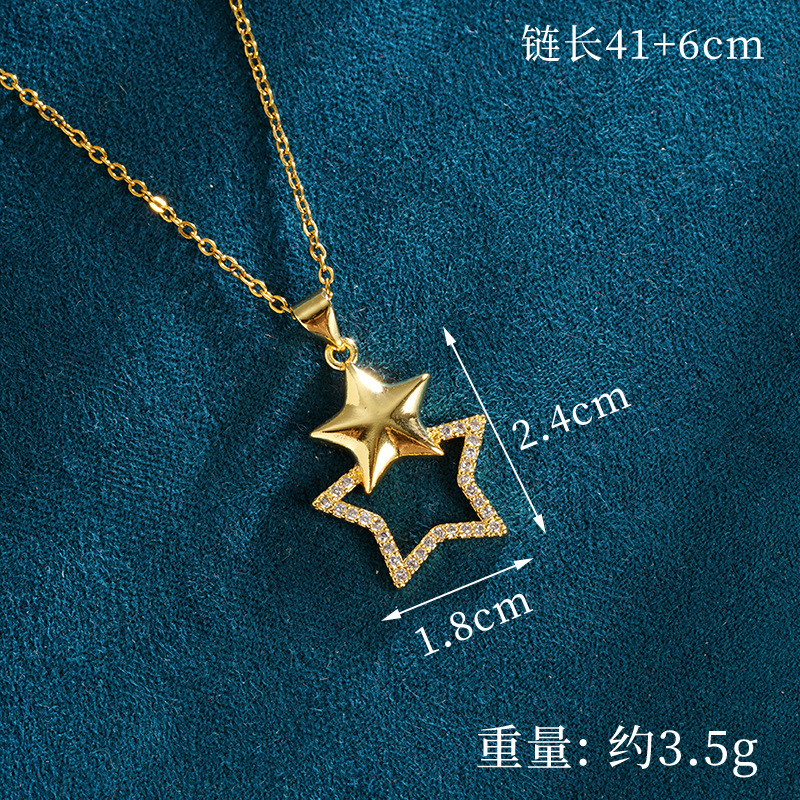 Vietnam Shajin Star Pendientes Collar Pendientes Conjunto de aretes Ladies Todo fósforo durante mucho tiempo sin decoloración Fuente de joyería transfronteriza europea y americana