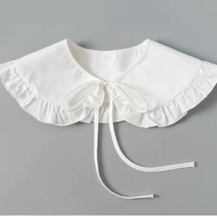 Ruffled Doll Collar, Fake Collar with Skirt, Sweatshirt, Fashionable Large Lace Decorative Shawl, Age-Reducing, Sweet and Western