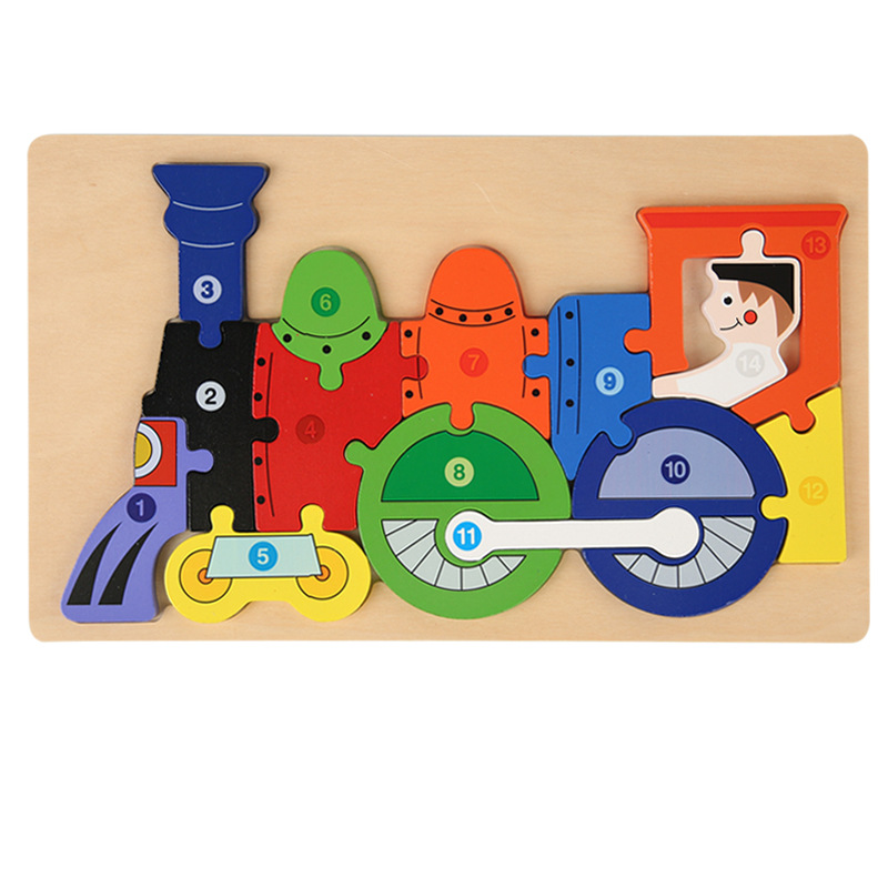 Juguetes de puzzle de madera de hebilla para niños pequeños Juguetes de bloque de bloques de construcción de bebés Juguetes de puzzle cognitivo de forma emparejada