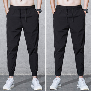 Trendy Brand Casual Pants Men's Spring and Summer Korean-style Trendy All-match Slim-fit Straight Pants Black Men's Sports Pants