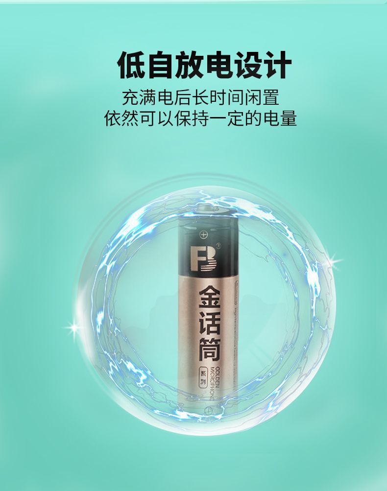 Fengbiao No. 5 Battery Rechargeable Gold Microphone 2800 Mah Nickel Metal Hydride Ktv Microphone No. 5 No. 7 High Capacity