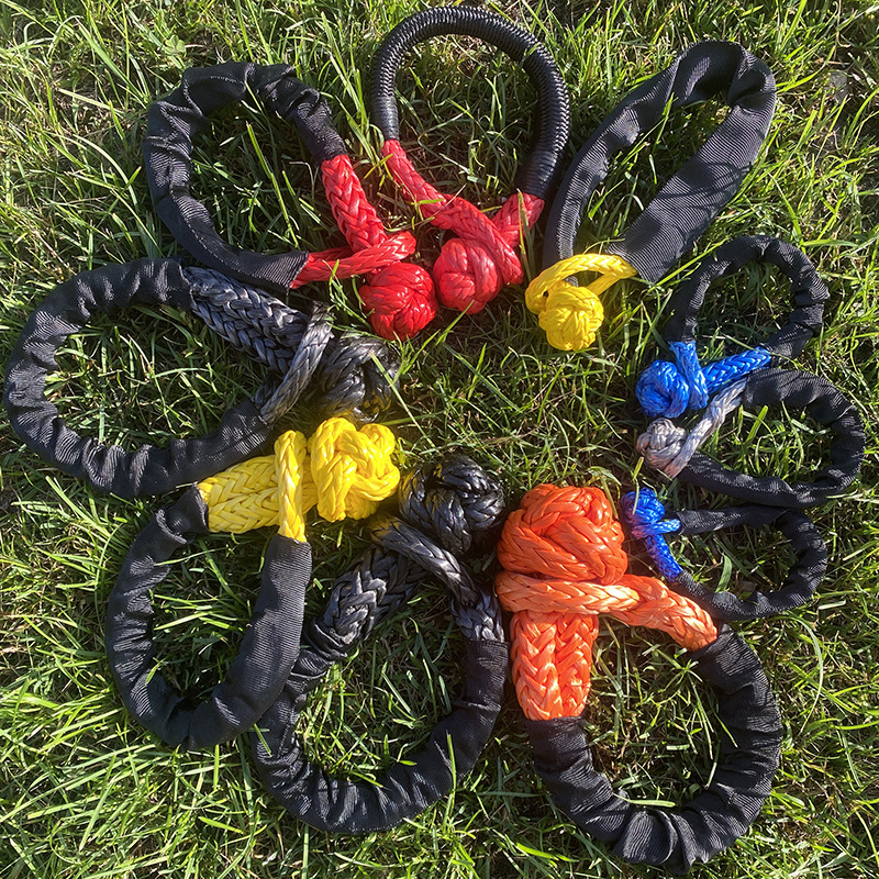 越野救援滑轮厂家软卸扣绳U型钩汽车自驾拖车用牵引挂钩绳扣疙瘩