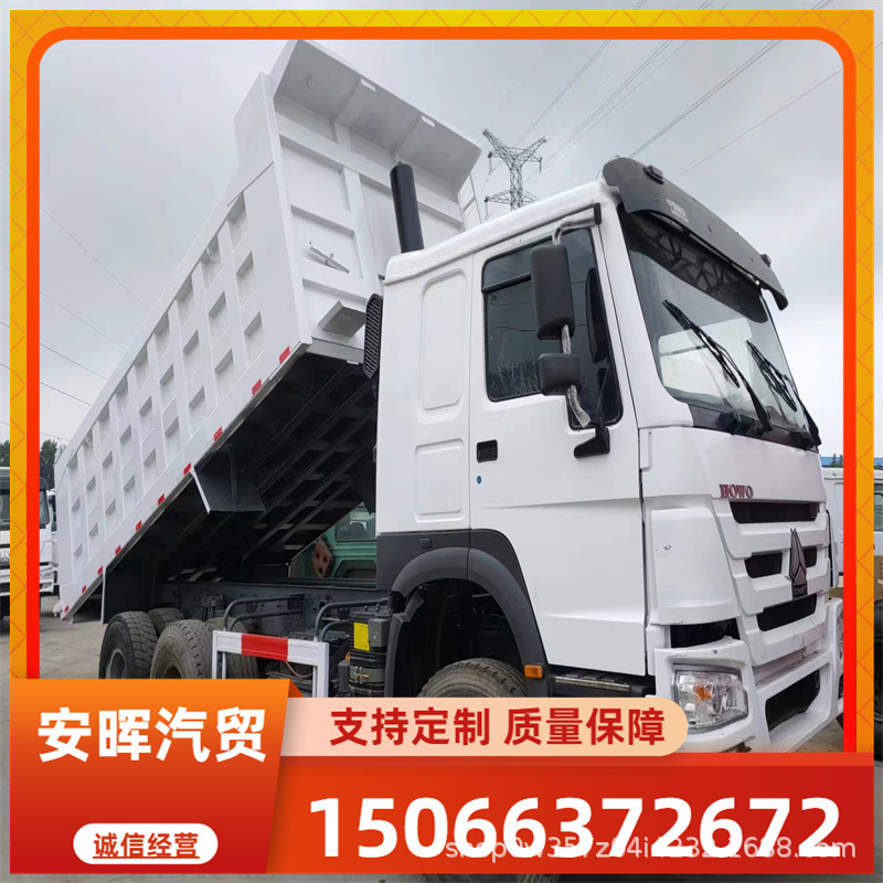 工厂跨境出口二手豪沃后八轮前四后八渣土车德龙后翻自卸车翻斗车