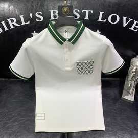 夏季港风短袖polo衫男士潮牌宽松休闲高端刺绣翻领商务风保罗衫棉