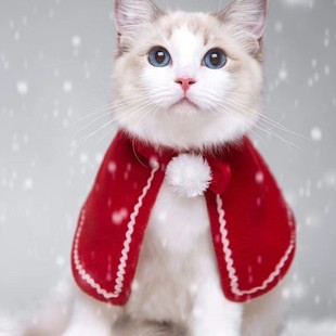 Pet Clothing Chinese Style Scarf Cloak Cat Dog Teddy Bichon French Dou Clothes Christmas Cloak