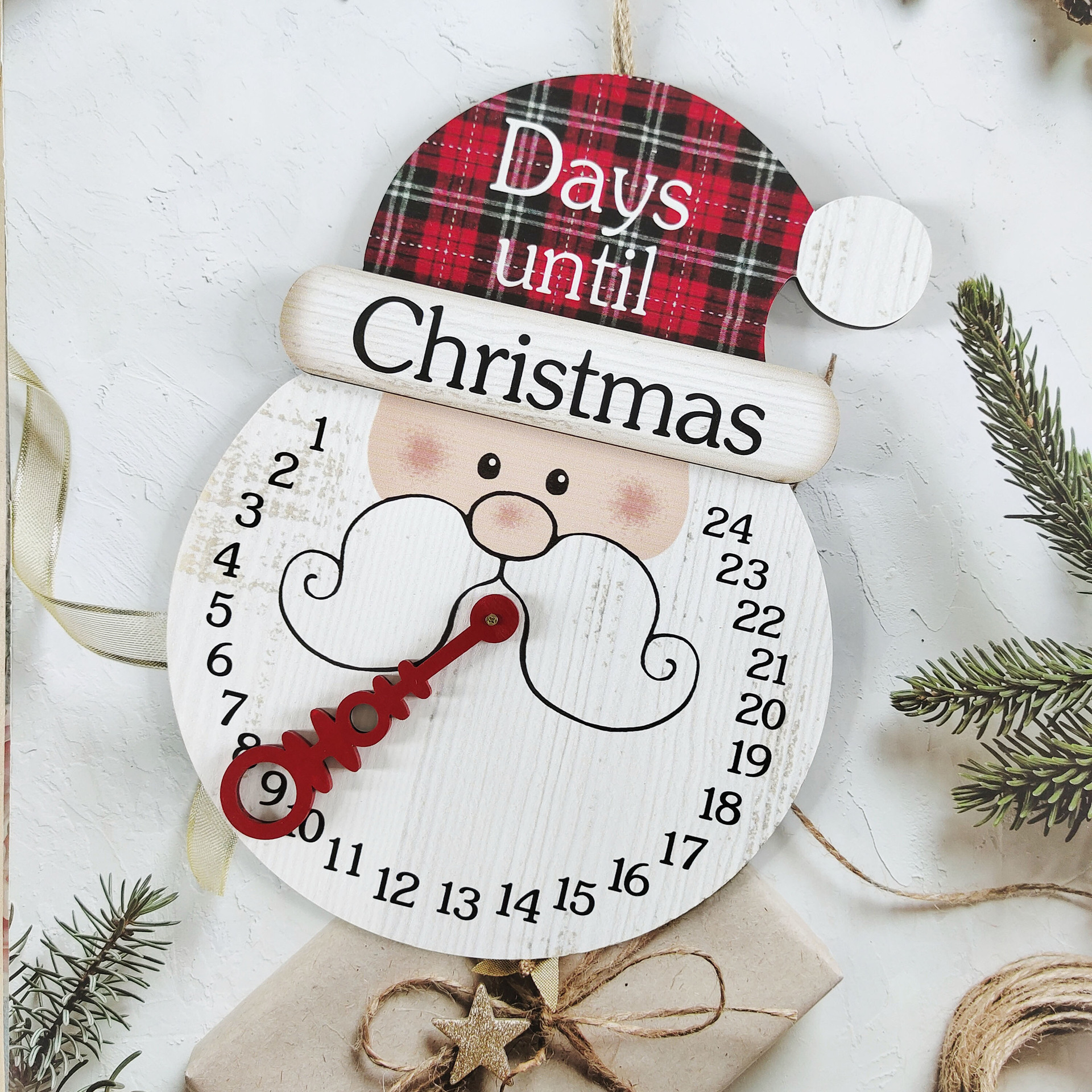 Creative Christmas Home Wooden Decoration Countdown Calendar Pendant display picture 1