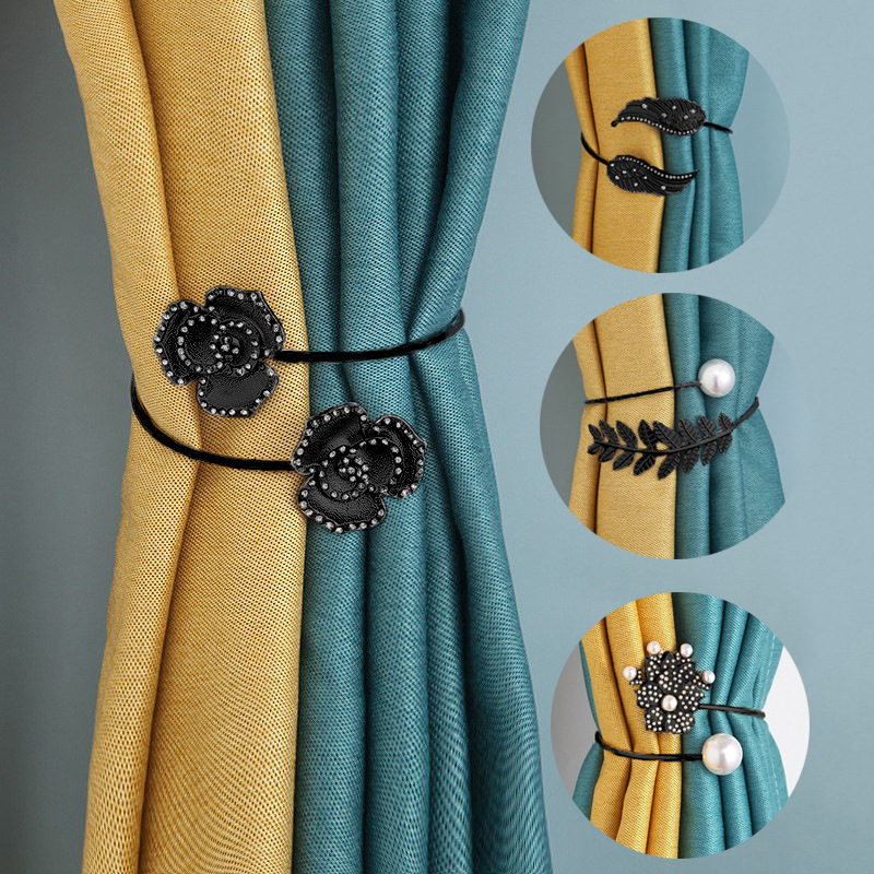 Rose Curtain Tie Backs Decorative Clips For Window Drapes_voghion.com