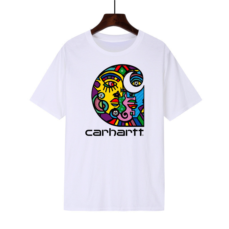 Cross-Border Summer Fashion Carhartt Street Hip-Hop Personality Cultural Shirts Men's and Women's Short-Sleeve T-Shirts Wholesale