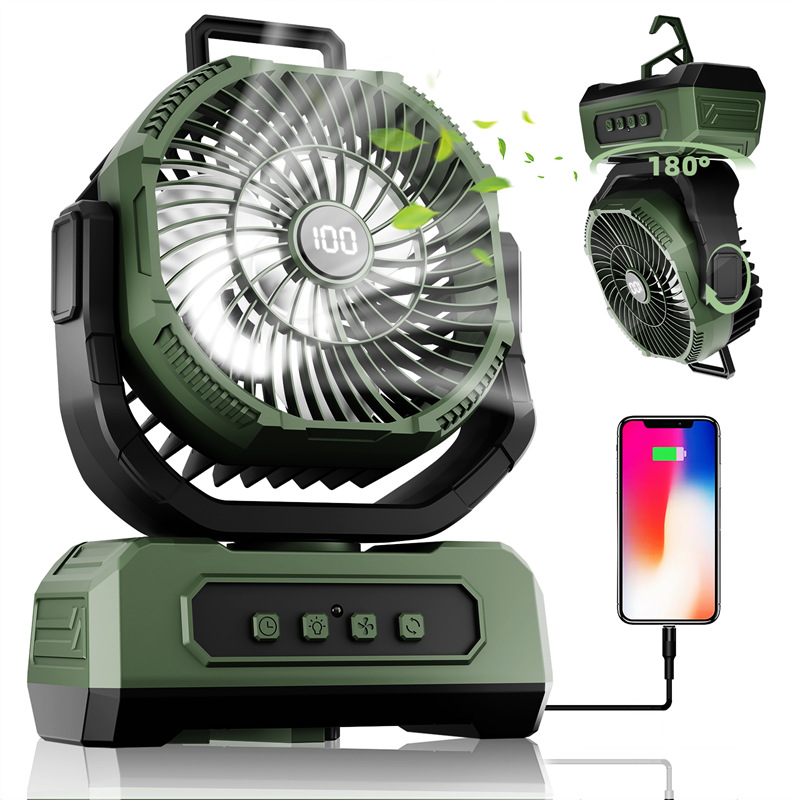 Ventilador de Camping con Luz para Exteriores 20000 mAh con Oscilación Automática para Tienda de Campaña image 5