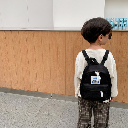 韩版儿童书包时尚休闲幼儿宝宝双肩包蓝胖子亲子背包幼儿园小书包