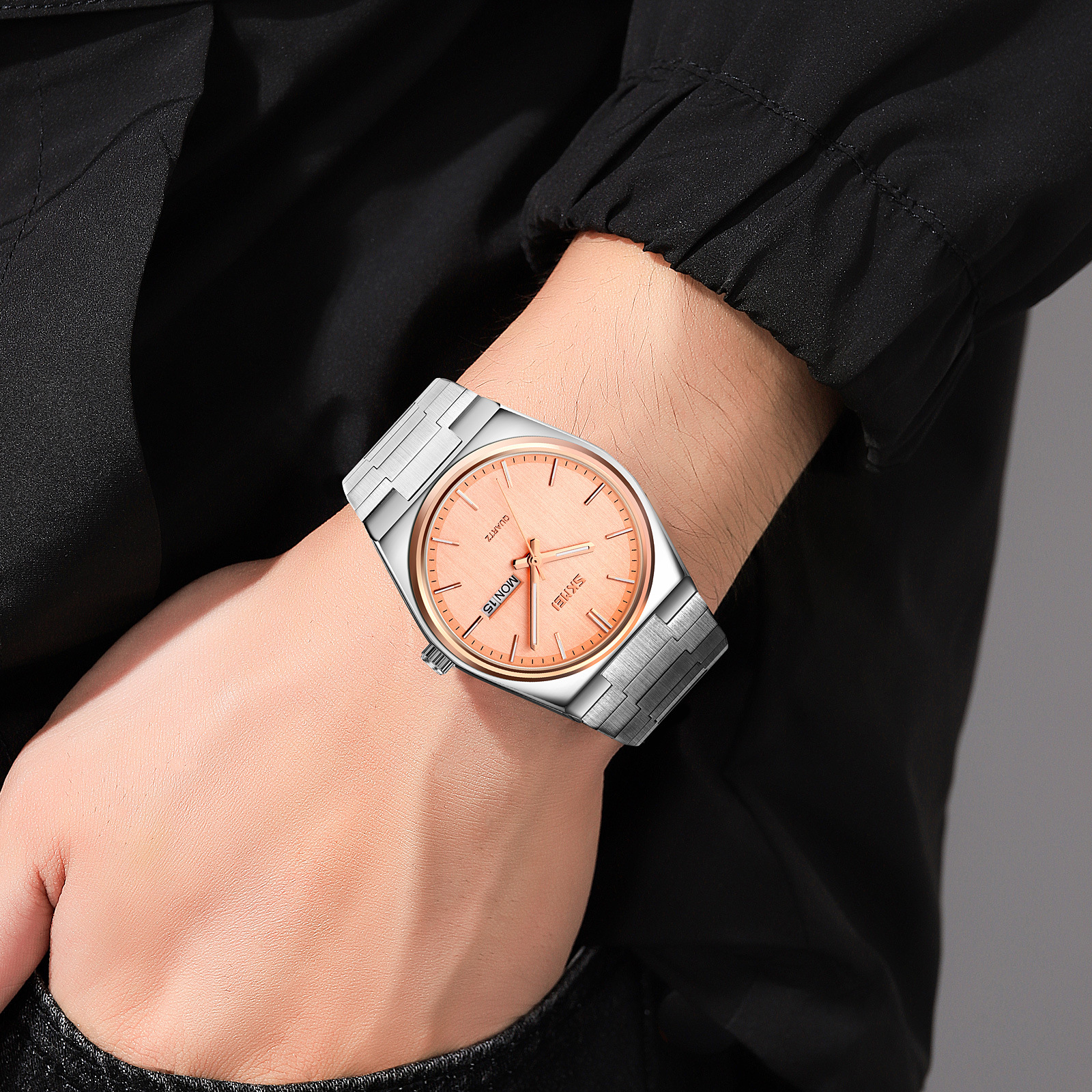 Reloj de cuarzo impermeable de alta calidad, simple reloj de acero sólido, reloj de hombre al por mayor.