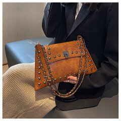 レトロな脇の下のカバンの女性2025小衆のファッションの肩の斜めのショルダーの女性のカバンのチェーンのリベットのカバンの脇の下のカバンのクロスボーダー