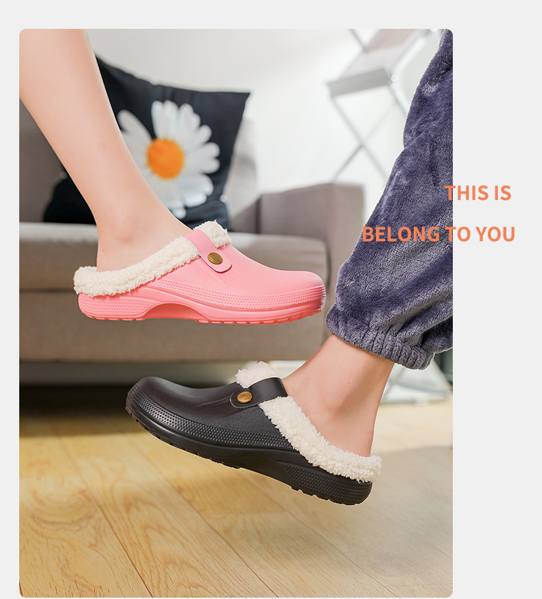 Unisex Streetwear Solid Color Round Toe Cotton Slippers display picture 14