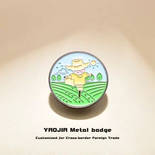 田园稻草人主题金属徽章创意搞怪收藏章商业活动纪念徽章定制logo