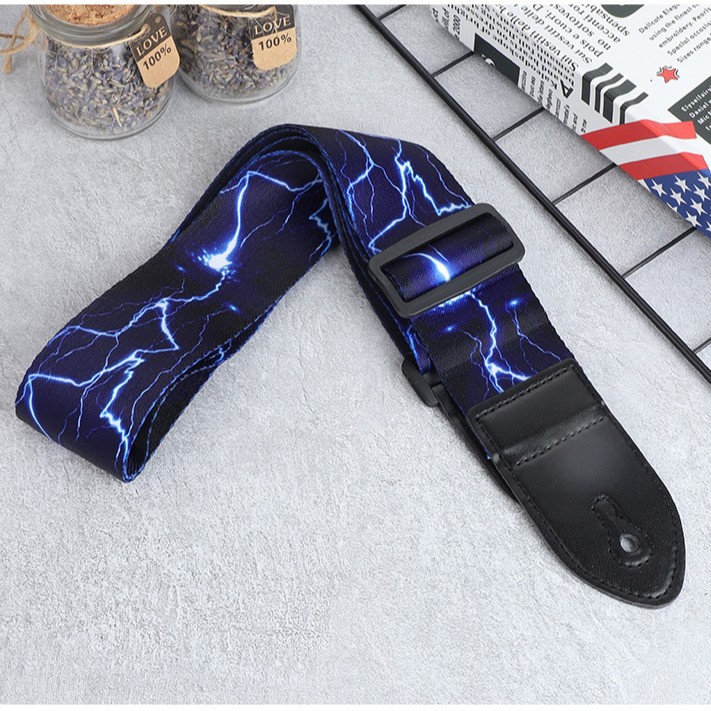 Correa de guitarra eléctrica correa de hombro de impresión de transferencia de calor personalizada correa de guitarra popular correa de 38 pulgadas correa de guitarra de madera de 41 pulgadas