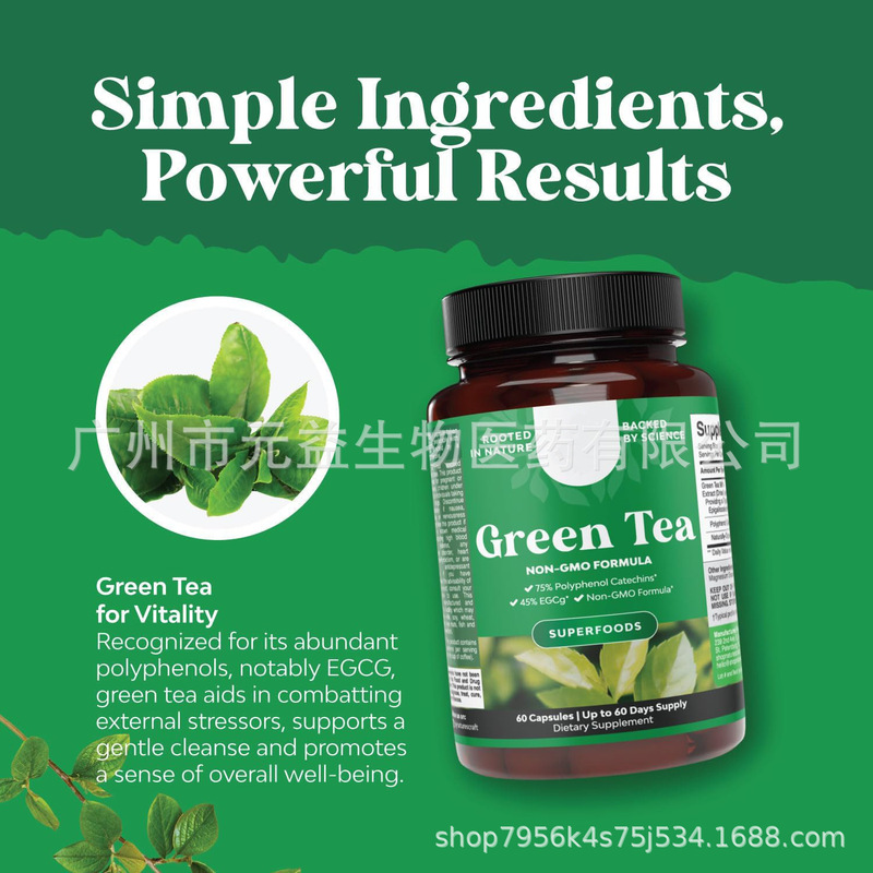 现货TK热销 绿茶胶囊 Green tea capsule 跨境供应 绿茶多酚胶囊|undefined