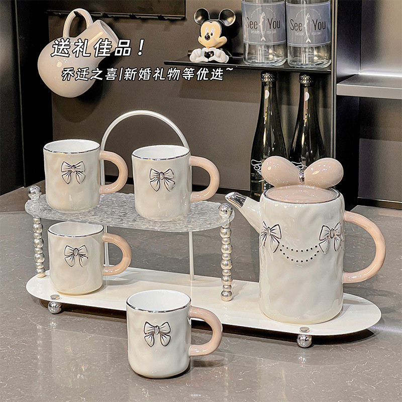 奶油风乔迁新居杯子套装设计感家用客厅水杯水壶茶杯茶具水具整套|undefined